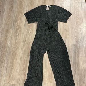 ASOS dark green ribbed jumpsuit